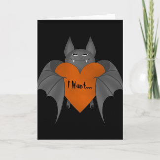 Carte Batte de vampire romantique amoureuse drôle de