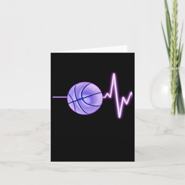 Carte Battement de coeur de basket-ball - Plus drôle de  (Devant)