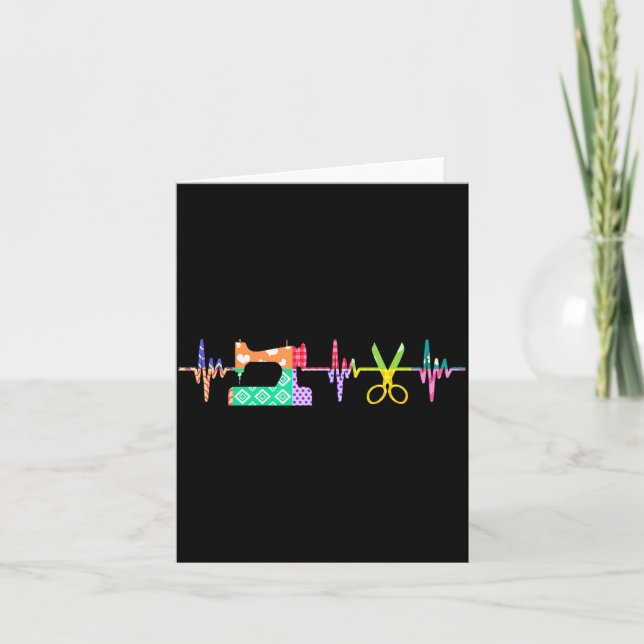 Carte Battement de coeur de couturière pour amateur de p (Devant)