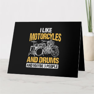 Carte Batteur Batterie J'Aime Les Motos Et Les Tambours