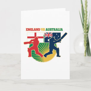 Carte batteur de sport de cricket Angleterre contre drap