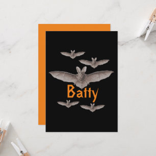 Carte Batty Batty Vintage chauves Noir et Orange