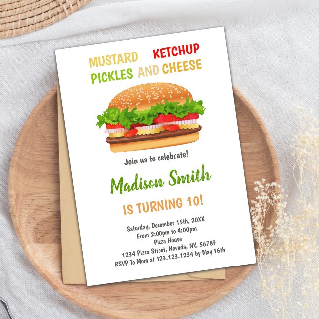 Carte BBBQ ou Cookout Fun Editable pour les enfant (Burger Cards)