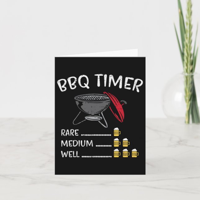 Carte Bbq Timer Beer Funny Byrbecue Grill Grill Boisson (Devant)