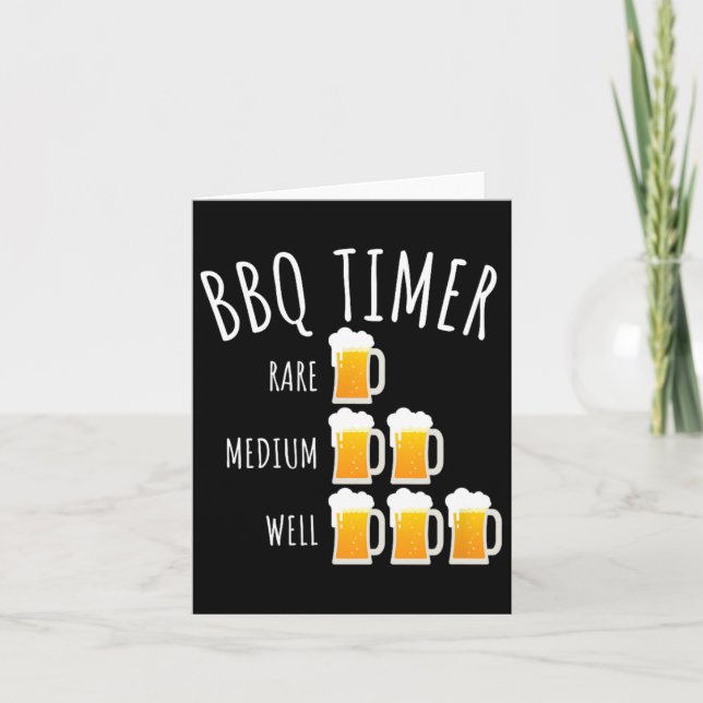Carte Bbq Timer Bière Boire Funny Grilling (Devant)