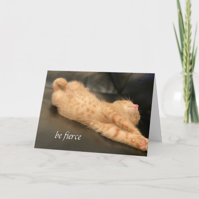 Carte Be Fierce Card Orange Ginger Tiger Kitten Cute (Devant)