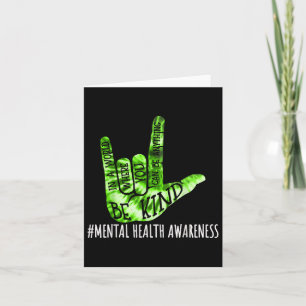 Carte Be Kind Asl Love Signer Langue Main Santé mentale