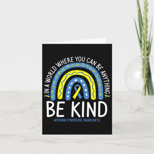 Carte Be Kind Rainbow World Down Syndromes Awareness Day (Devant)