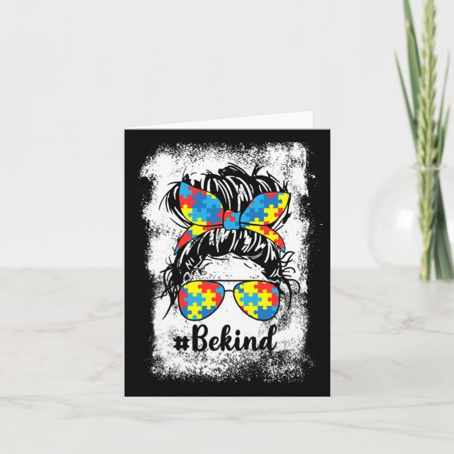 Carte Be Kind Sensibilisation sur l'autisme Mois mignon  (Devant)