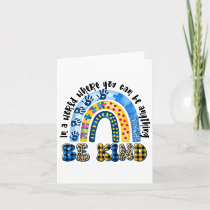 Carte Be Kind Tie Dye Rainbow Choose Kindness Women Kids