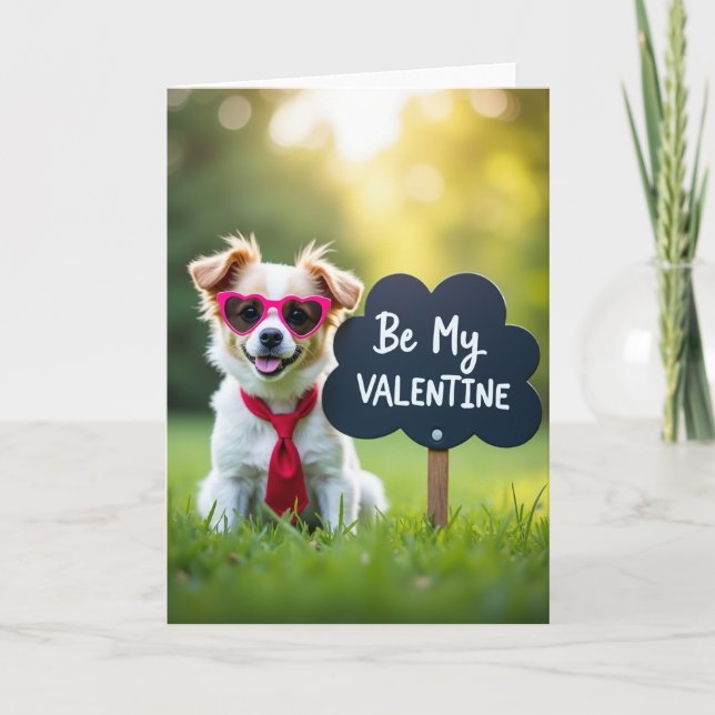 Carte Be My Valentine Dog Card (Devant)
