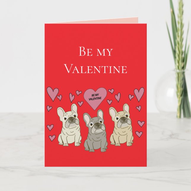 Carte Be my Valentines, dogs (Devant)