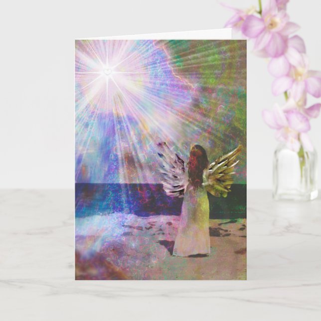 Carte Beach Angel of Light Greeting Card (Orchidée)