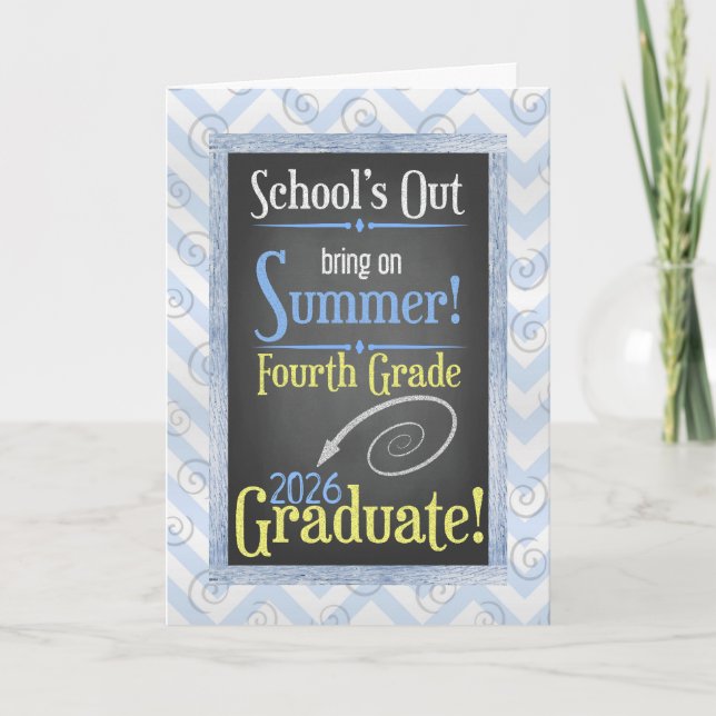 Carte Beach Chalkboard 2025 4e année d'études (Devant)