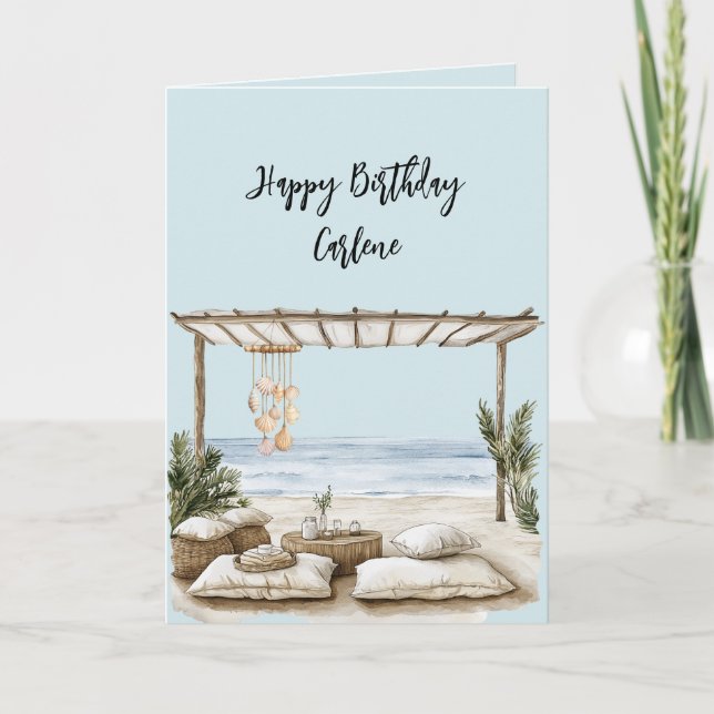 Carte Beach Coast Ocean Sea Shells Birthday (Devant)