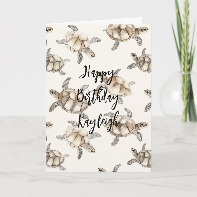 Carte Beach Coast Ocean Sea Turtles Birthday (Devant)