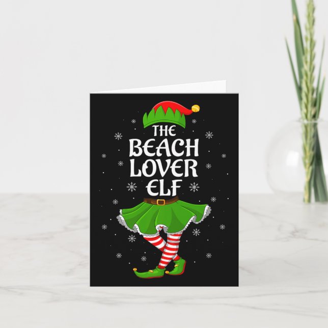 Carte Beach Lover Elf Christmas Family Girls Women Elf S (Devant)