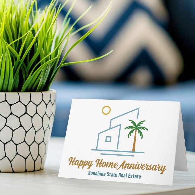 Carte Beach Real Estate Company Happy Home Anniversaire (Créateur téléchargé)