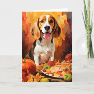 Carte Beagle Automne Thanksgiving