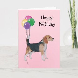 Carte Beagle, ballons d'anniversaire