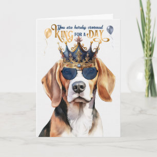 Carte Beagle Chien King pour une journée drôle d'anniver