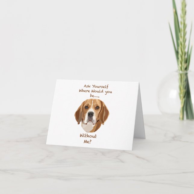 Carte Beagle Chien main tiré Art numérique adorable (Devant)
