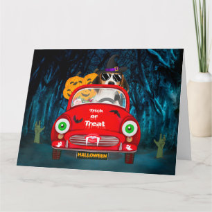 Carte Beagle Chien voiture voiture effrayant Halloween