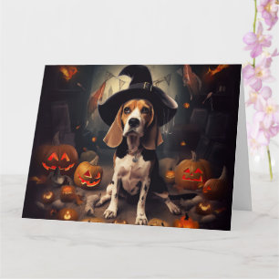 Carte Beagle Citrouille Halloween effroi