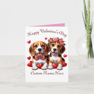 Carte Beagle Couple Valentines journée