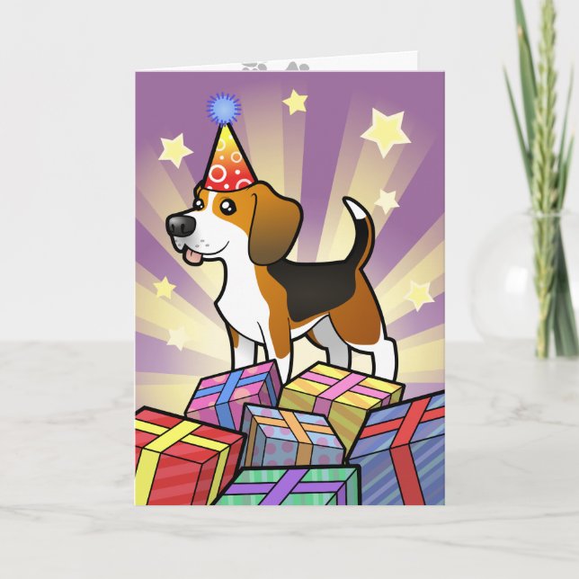 Carte Beagle d'anniversaire (Devant)