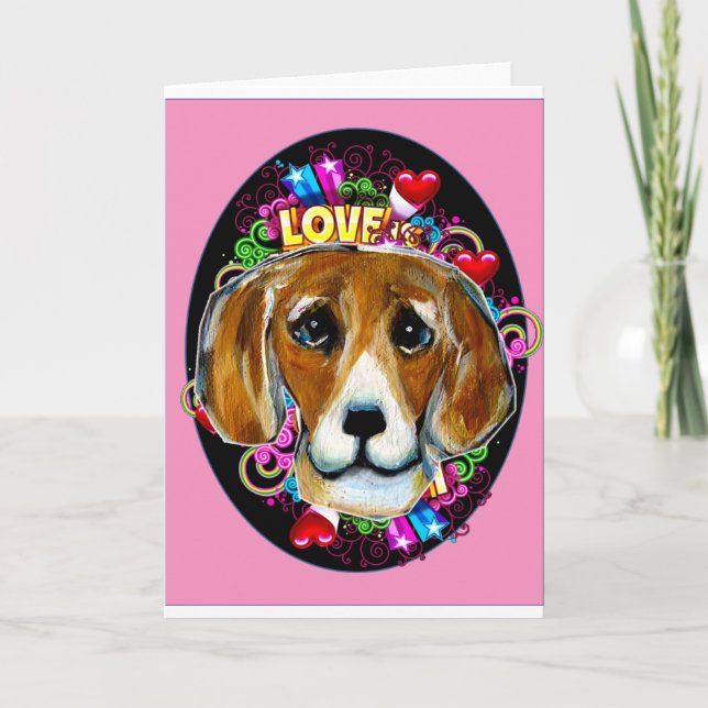 CARTE BEAGLE D'ANNIVERSAIRE (Devant)