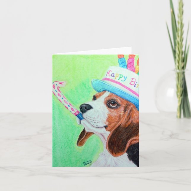 Carte Beagle d'anniversaire (Devant)