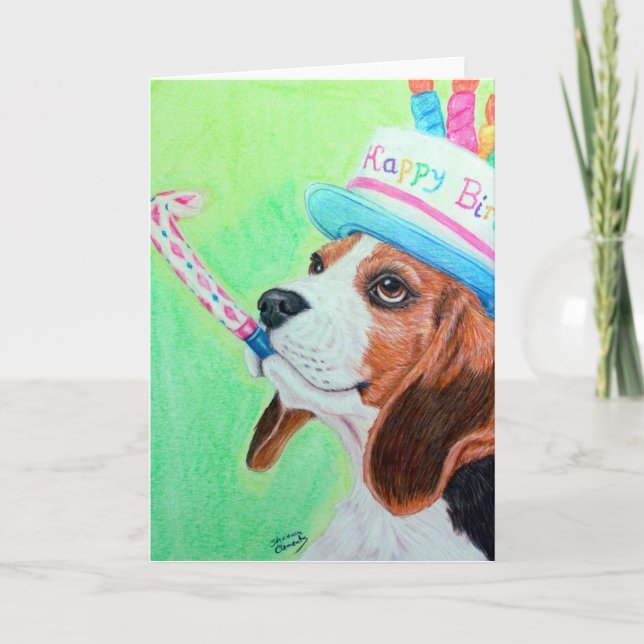 Carte Beagle d'anniversaire (Devant)