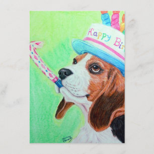 Carte Beagle d'anniversaire