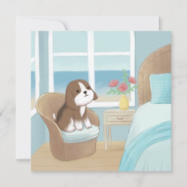 Carte Beagle dans la chambre Illustration (Devant)