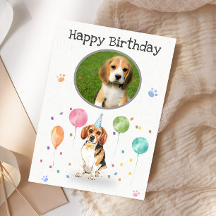Carte Beagle de fête d'anniversaire Lets Chien Animal Ca