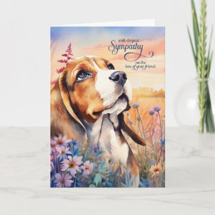 Carte Beagle de la sympathie animal chien Fleur sauvage