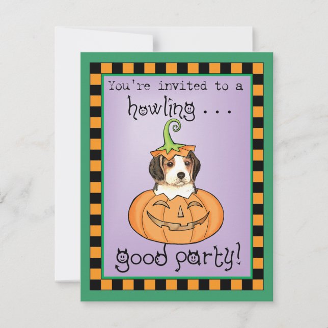 Carte Beagle d'Halloween (Devant)