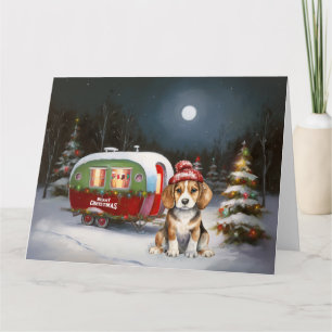 Carte Beagle d'hiver Caravan Christmas Adventure