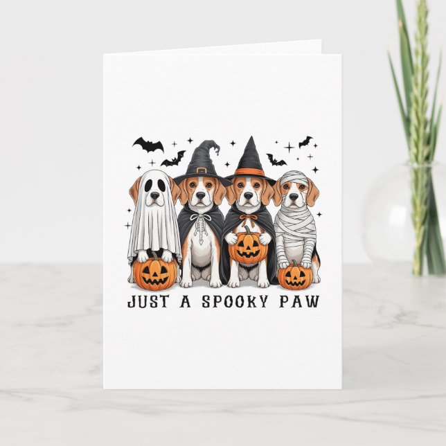 Carte Beagle Fantôme Chien Mignon Halloween Thanksgiving (Devant)