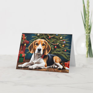 Carte Beagle Noël