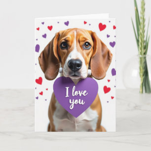 Carte Beagle Saint-Valentin Je T'Aime