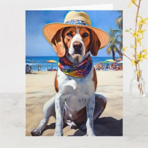 Carte Beagle sur la plage, cadeau d'été pour les amoureu