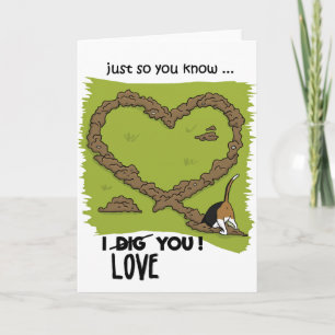 Carte beagle Valentines; Carte d'amour Beagle de c