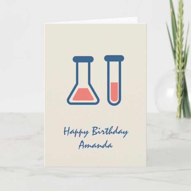 Carte Beaker & Test Tube Science Thème Anniversaire (Devant)