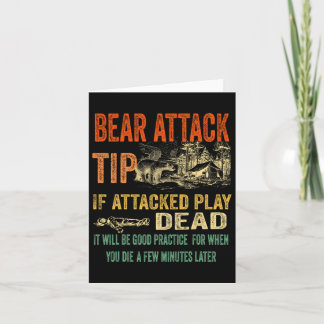 Carte Bear Attack Tip Funny Camping Sarcastic Randonnée 