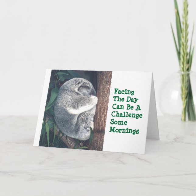 CARTE BEAR CUTE KOALA EN ARBRE/CARTE HUMOUR/AMITIÉ (Devant)