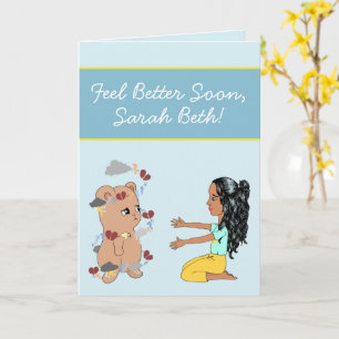 Carte Bear de caricature mignonne s'en sortir bientôt po