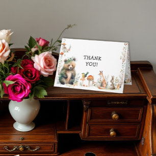 Carte Bear Forest Cute Animaux Deer Woodland Anniversair