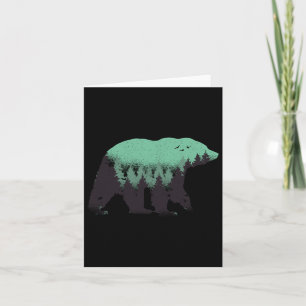 Carte Bear Forest Nature Grizzly Randonnée Chasse en ple